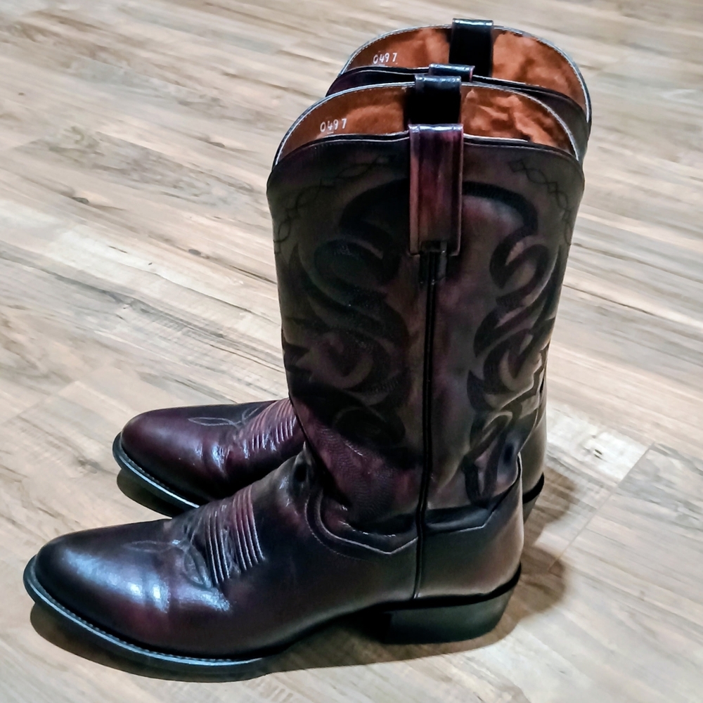 SOLD Vintage Y2K Men's Classic Western Dan Post Cowboy Leather Boots - Picture 6 of 6